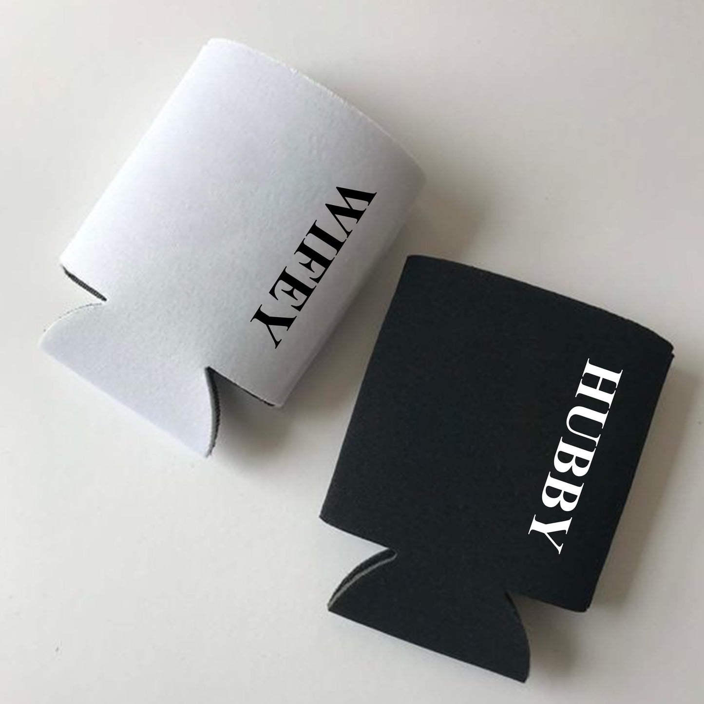 GroomBrideGifts Honeymoon Essentials Gifts - Hubby and Wifye Novelty Can Cooler|Wedding Engagement Gifts for Couples