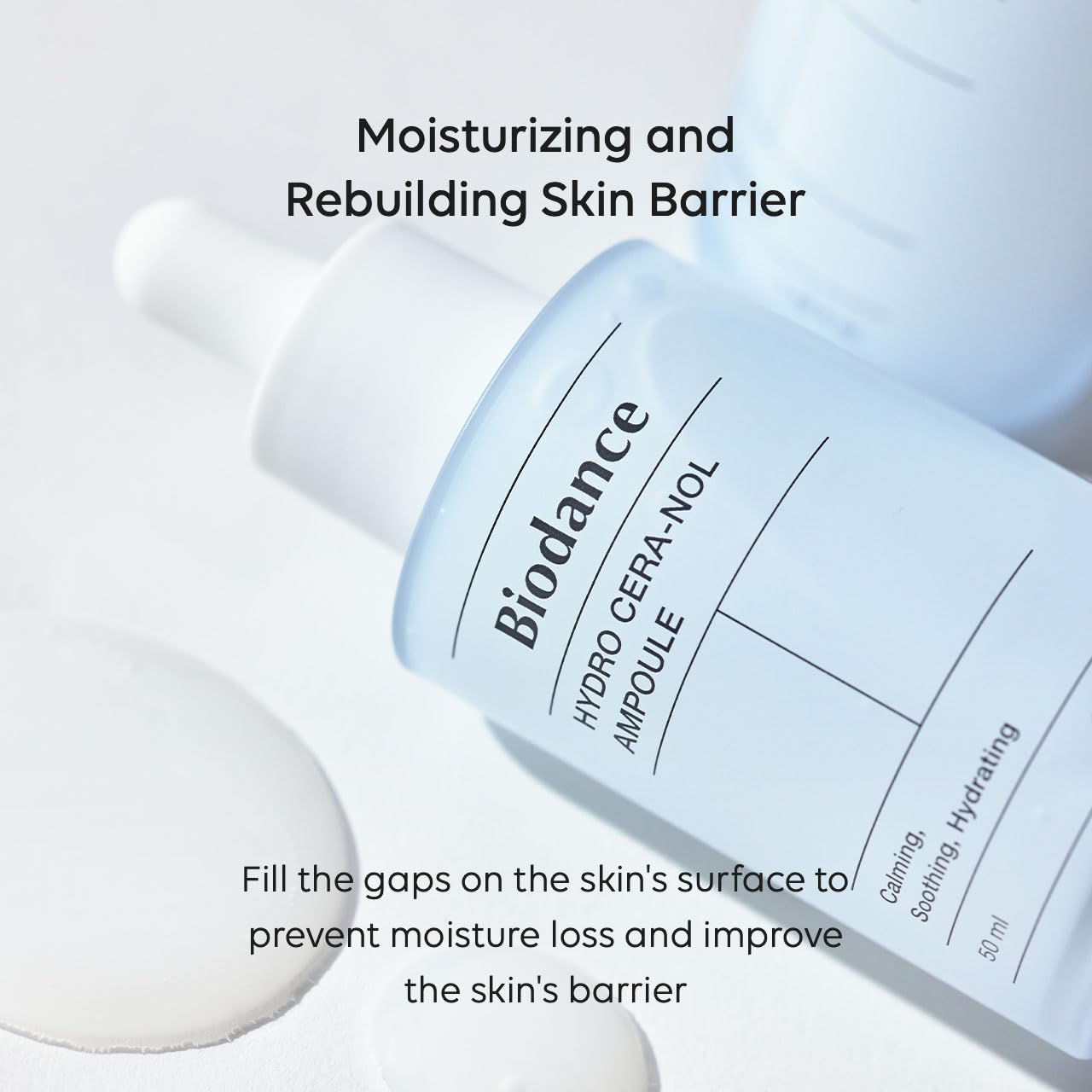 Biodance Hydro Cera-nol Ampoule, Intensive Moisturizing Serum, Deep Hydration & Soothing with Panthenol, Redness Reducing Serum, 1.69 fl. oz (50ml)