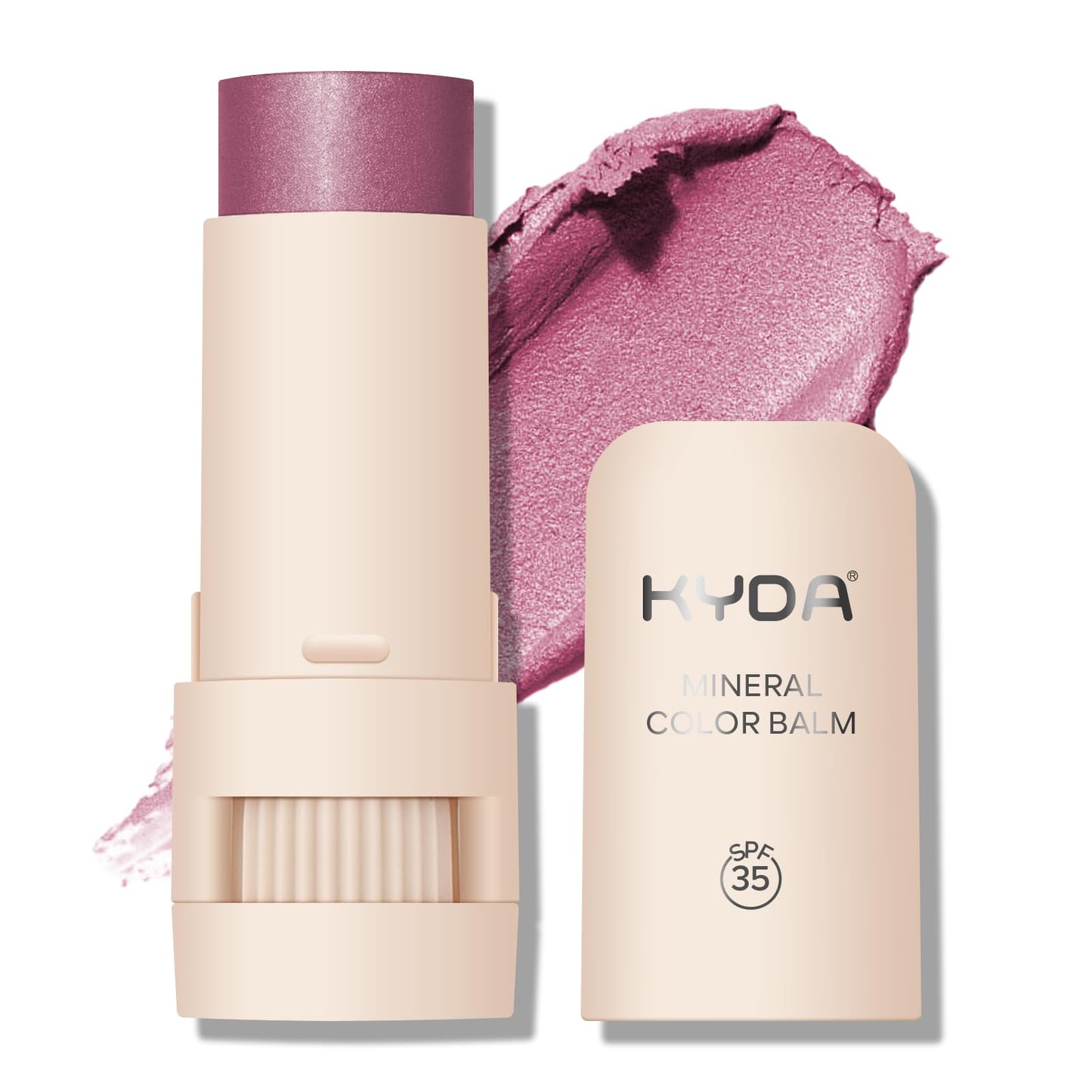 Mineral Color Balm, SPF 35 Multi Color Stick for Lips, Cheeks& Eyes, Blendable Creamy Lightweight Formula, Buildable Shimmer Finish, Multiuse Makeup Stick, Berry