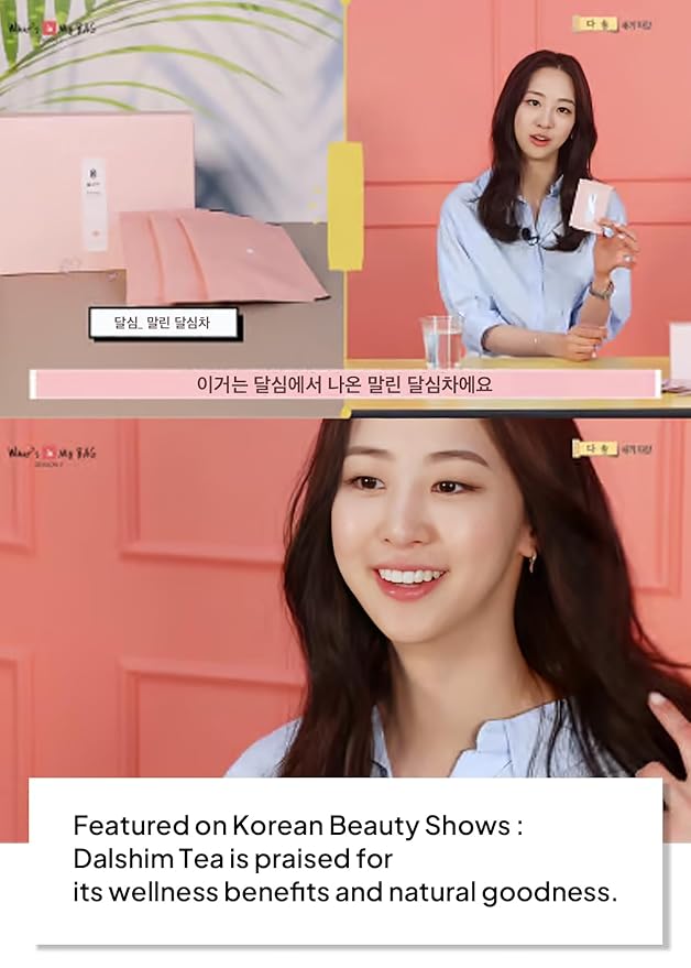 Korean Food Dalsim Herbal Tea Bags, Trendy K-Tea Loved by K-Culture Fans, Caffeine-Free, Natural Hydration, 20 Tea Bags, Daily Beauty Routine