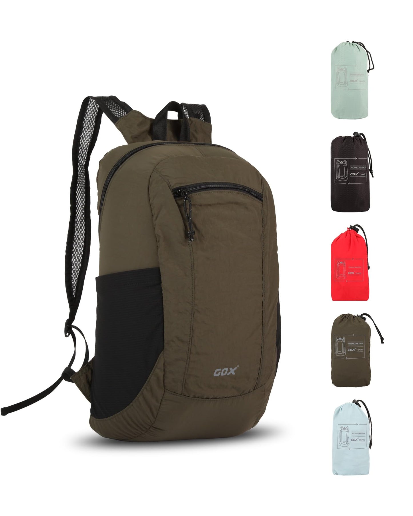 GOX Foldable 20l Backpack For Travel Lightweight Hiking Packable Daypack for Men Travel Camping Outdoor Bag Women (Jasper)