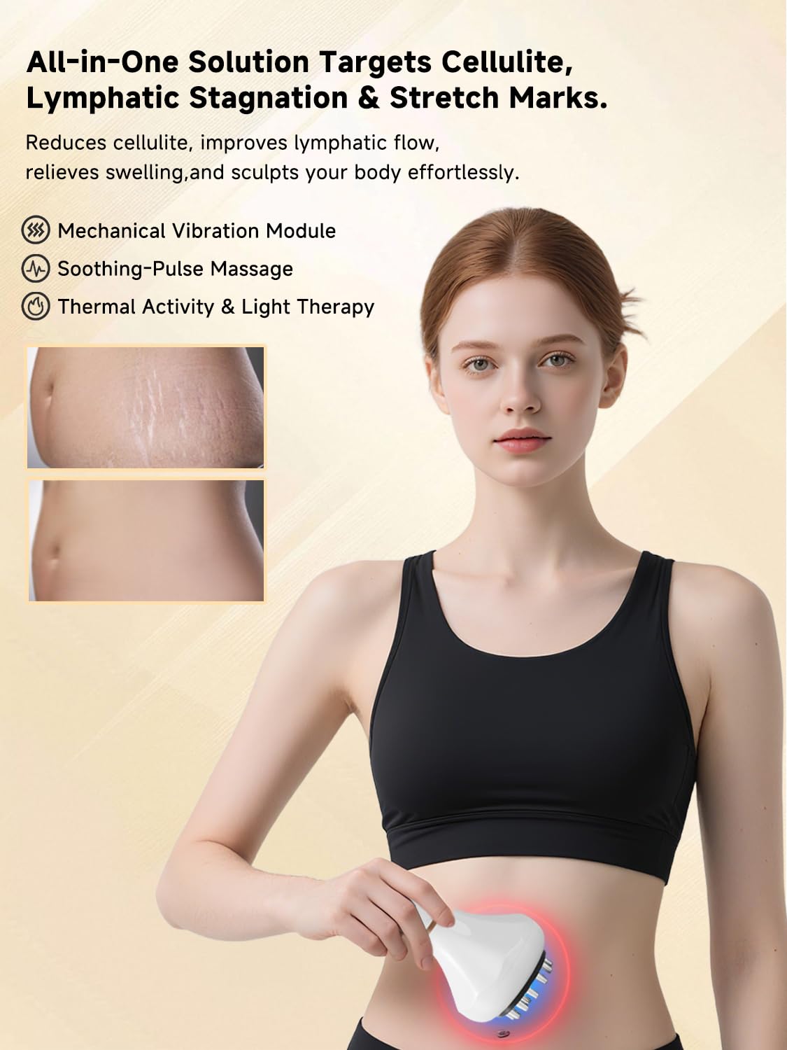 Body Sculpting Machine, Lymphatic Drainage Massager & Anti Cellulite Massage Tool, Helps Reduce Stretch Marks & Cellulite, Pain Relief Devices for Sciatica Nerve, Legs, Arms, Hip, Muscle & Lower Back