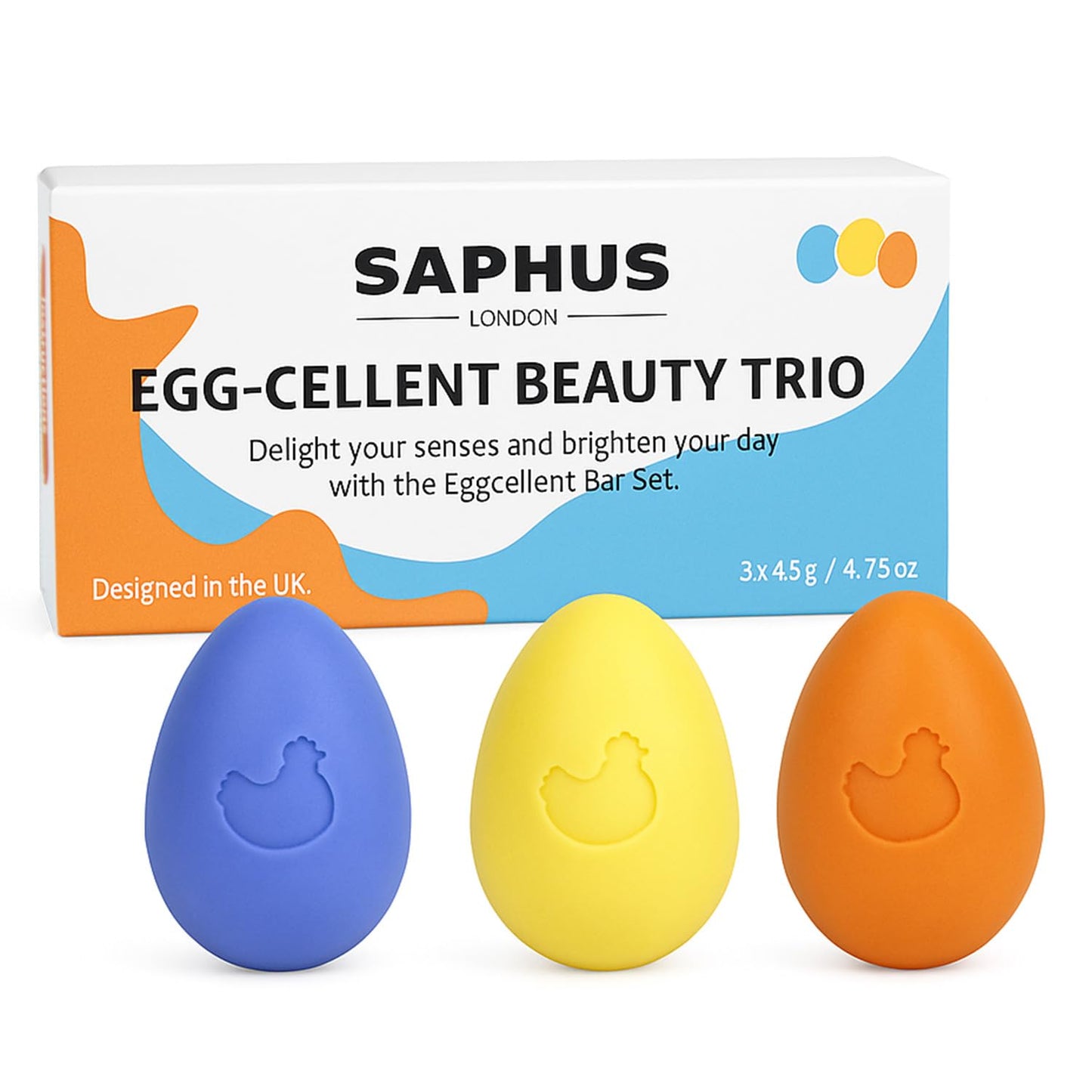 SAPHUS Egg Shampoo Bar Gift Set – 3-Piece Solid Shampoo Sampler, Travel-Friendly, Zero Waste & Sulfate-Free, Cute Mini Bars for Hair Care & Gifting