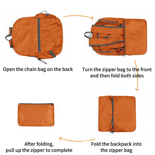 MIUJOR Lightweight Packable Foldable Backpack, Hiking backpack,Travel Backpack (Orange)