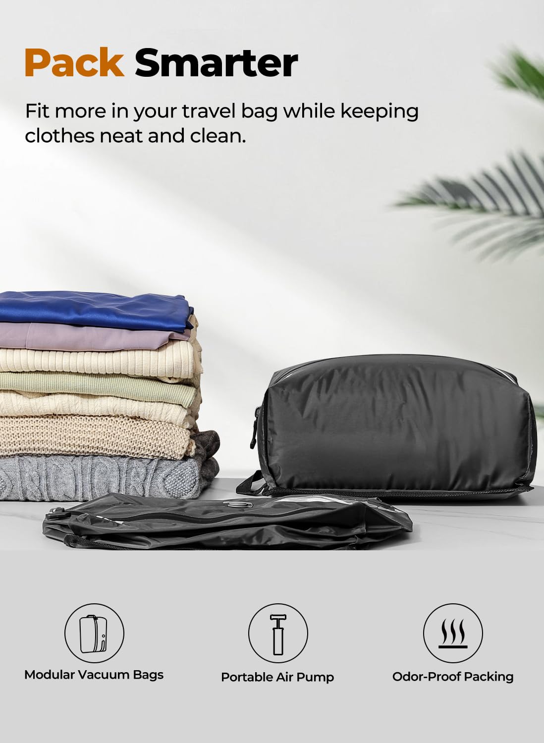 POIXM Reusable Vacuum Bags for Travel, IP67 Waterproof Space Saver Bag for Travel Suitcases and Backpack