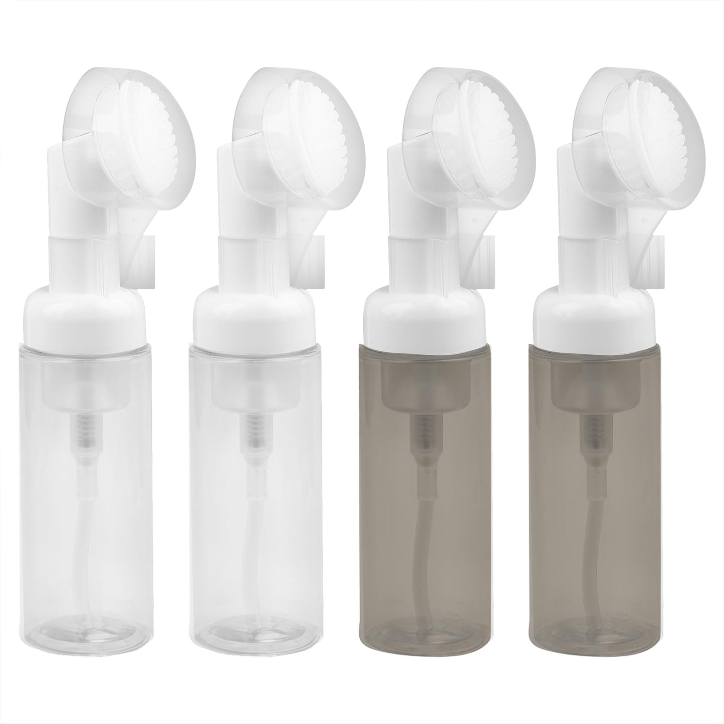 Framendino, 4 Pack Facial Cleanser Foaming Bottle Empty Mini Soap Pump Dispenser Black White