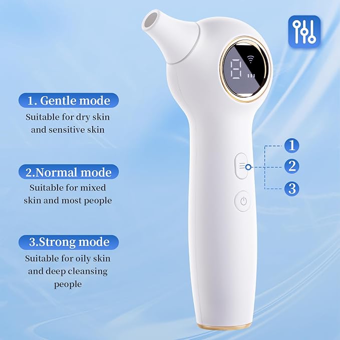 Blackhead Extractor with Camera, Black Head Remover for Face,Pore Extractor for Black Head and Acen, Blackhead Remover Tools with USB Rechargeable, Blackhead Remover Vacuum (White)