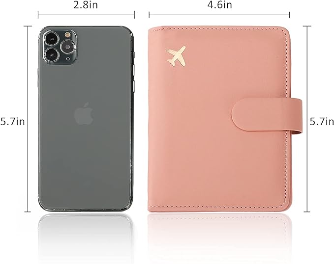 Cnycmy Passport Holder with Airtag,Passport-Wallet-Holder for Women, RFID Passport Holder with Slot Waterproof, PU Leather Travel Passport Case (pink)