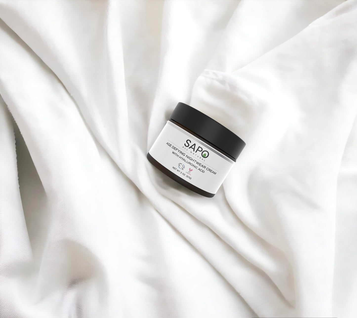 Sapo Night Cream - Age Defying Moisturizer with Hyaluronic Acid, Niacinamide, Squalane and Lavender - Deep Hydration and Repair, 2 oz