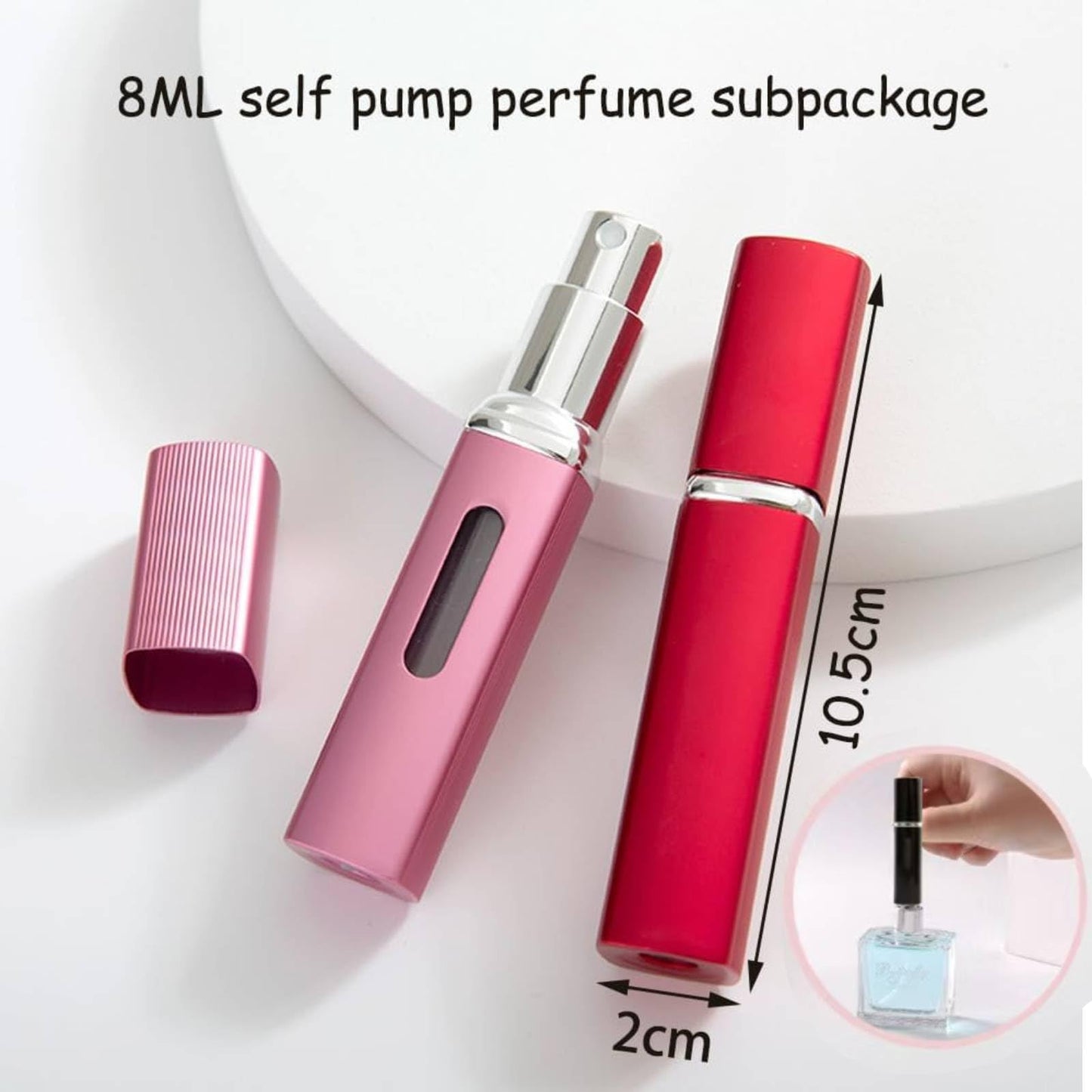 sangzisally 8ML Mini Refillable Perfume, Portable Atomizer Bottle Refillable Perfume Spray, Atomizer Perfume Spray Bottle for Travel,Refill Pump Case for Traveling and Outgoing