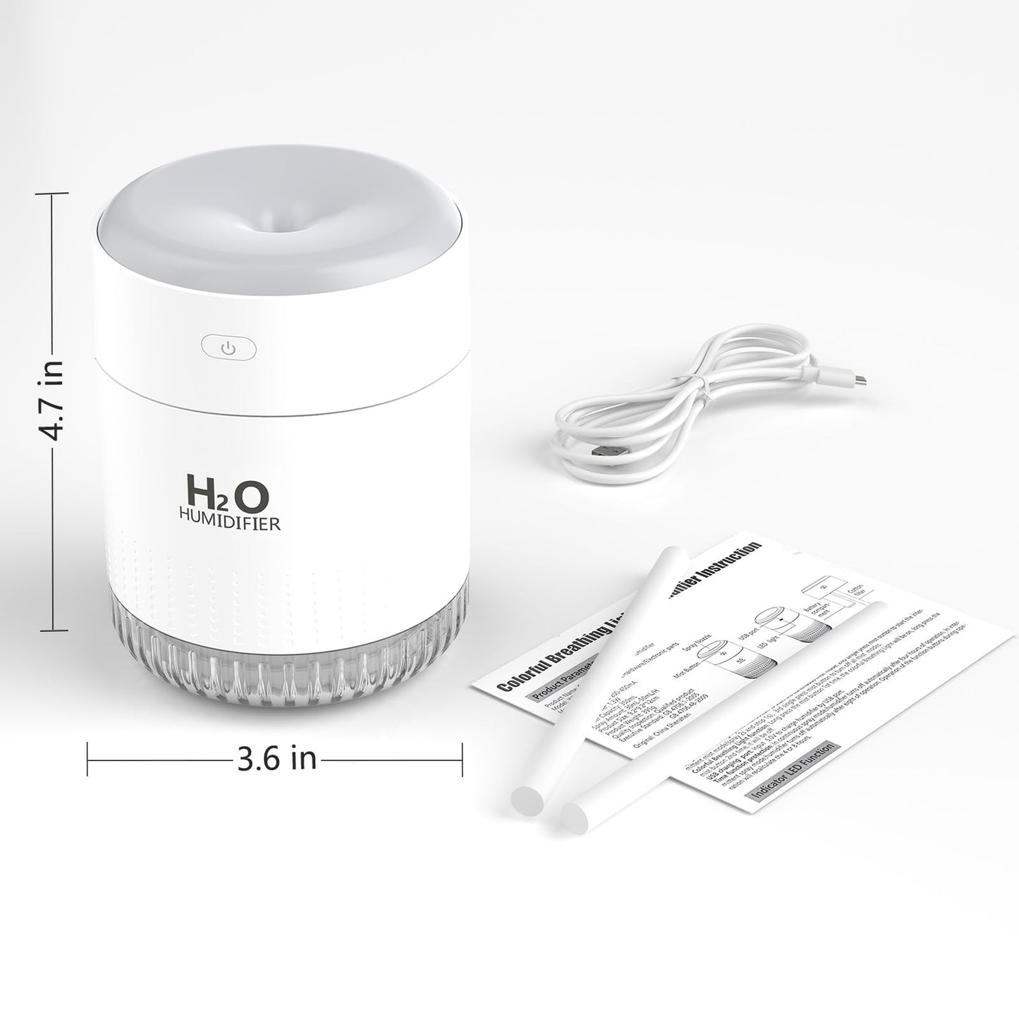 BAMCOO Portable Mini Humidifier, Auto Shut-Off, 2 Mist Modes, Quite, Small Humidifiers for Bedroom Travel Office Desk Plants(White)