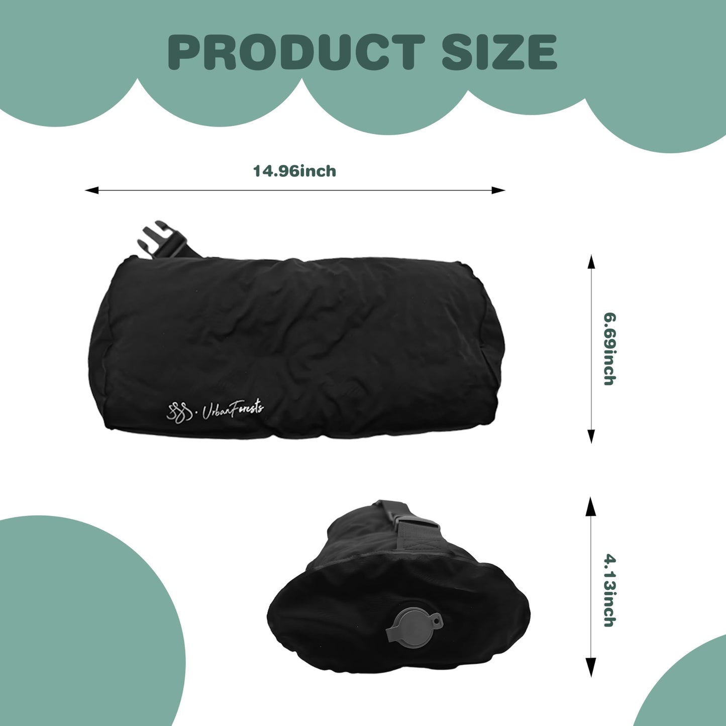 SSS·UrbanForests Inflatable Neck and Lumbar Support Pillow with Adjustable Straps for Travel and Office Use