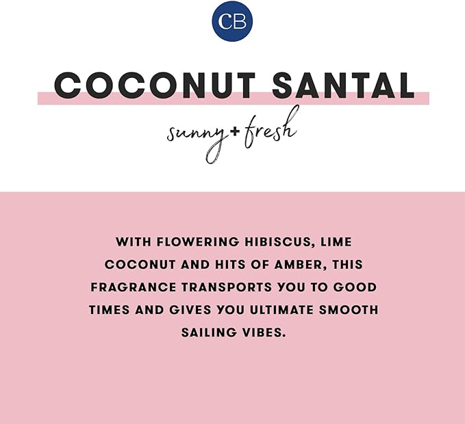 Capri Blue Printed Travel Tin Jar Candle - Luxury Candle with a Soy Wax Blend - Blue Candle with Lid - Scented Candles for Home with Notes of Hibiscus, Lime, Coconut & Amber (Coconut Santal, 8.5 oz)