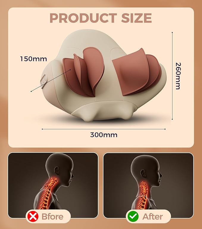 3-in-1 Heated Neck Traction Massage Pillow, Neck Massager for Pain Relief deep Tissue