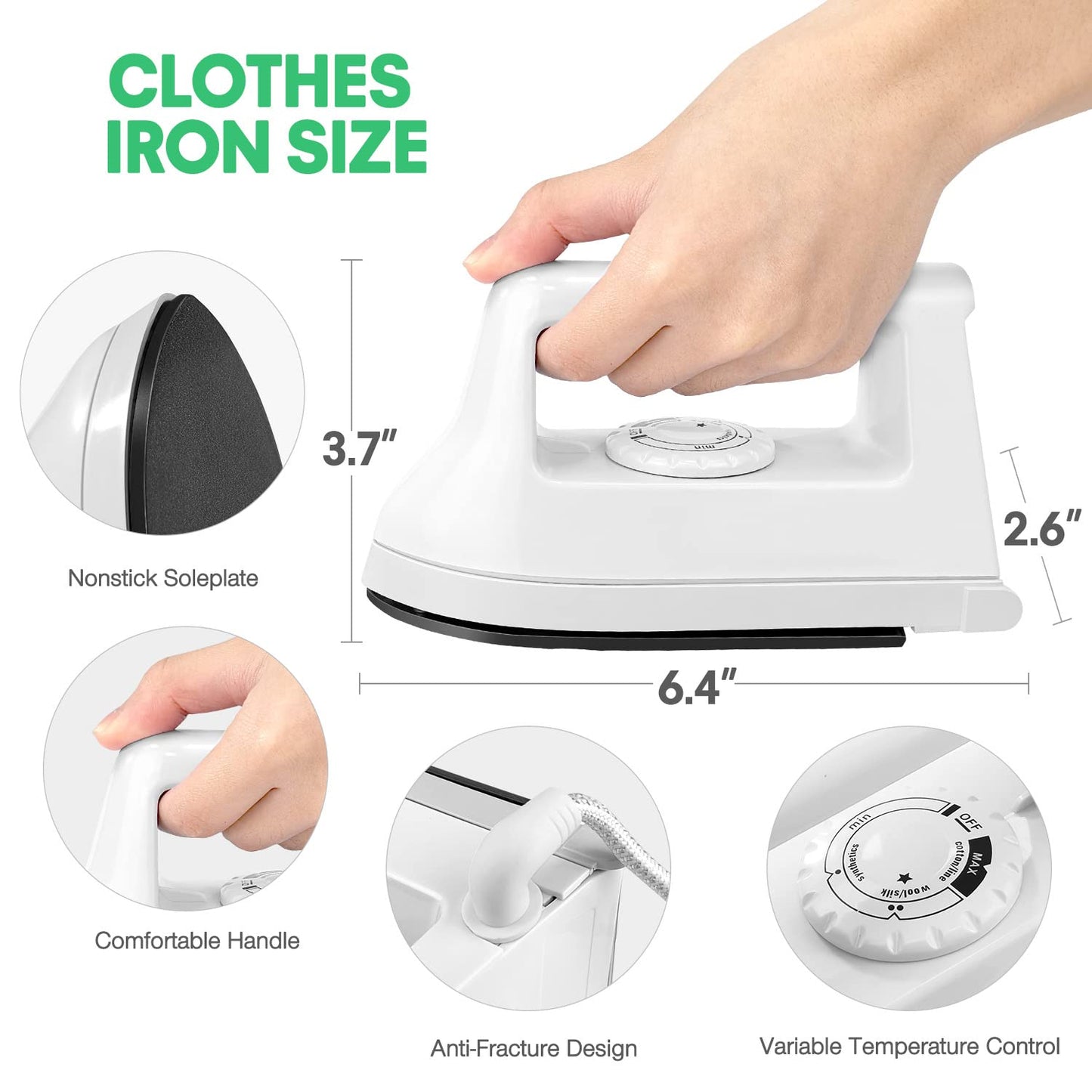 Mini Iron for Crafts Quilting, Travel Iron Household Iron Easy Iron Supplies Mini Electric Iron, Mini Heat Press Machine Sewing Sachine (White)