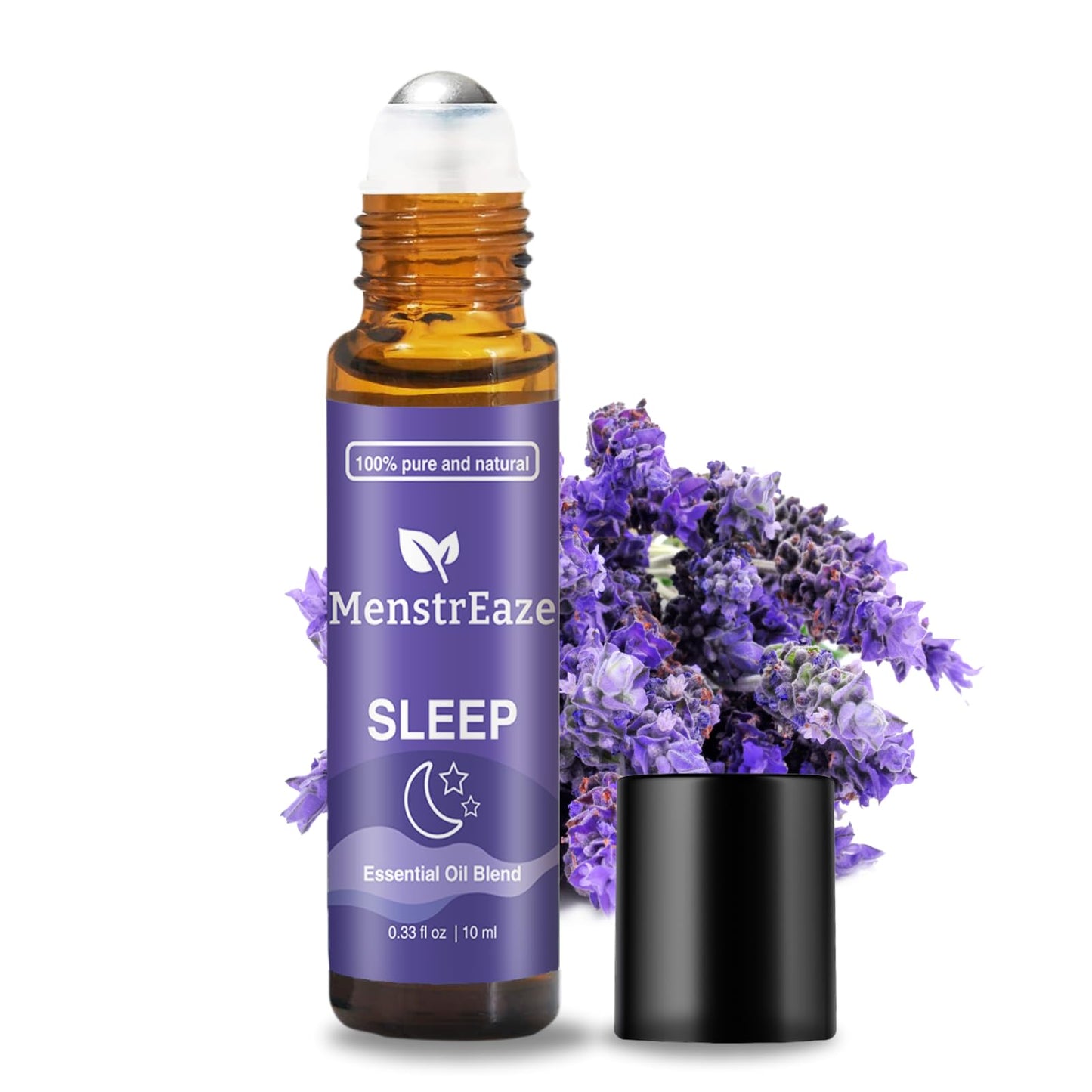 Natural Sleep Essential Oil Roll On, 100% Natural Deep Relaxation Blend with Lavender, Chamomile, Sweet Orange Aromatherapy Oils, 10ml