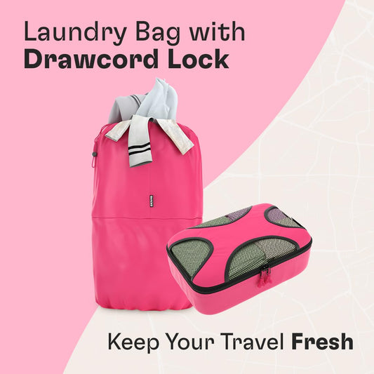 Shacke 6 Set Packing Cubes for Travel - Compression Packing Bags/Travel Organizer - Luggage Organizer Bags for Traveling - Travel Essentials for Women - Cruise Must Haves Packing List (Precious Pink)