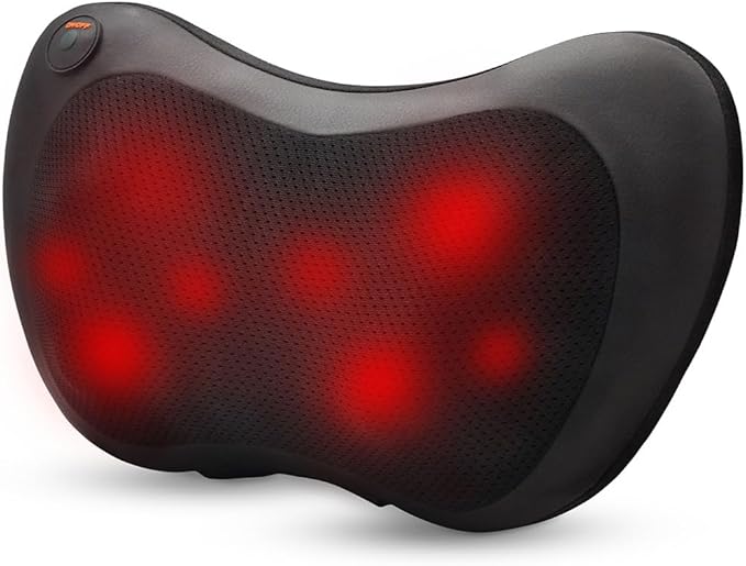 Back Massager with Heat Massagers for Neck - Shiatsu Kneading Massage Pillow for Back, Shoulder, Leg Pain Relief - Body Muscle Pain Relief Use at Home,Car,Office Christmas Gifts for Women/Men