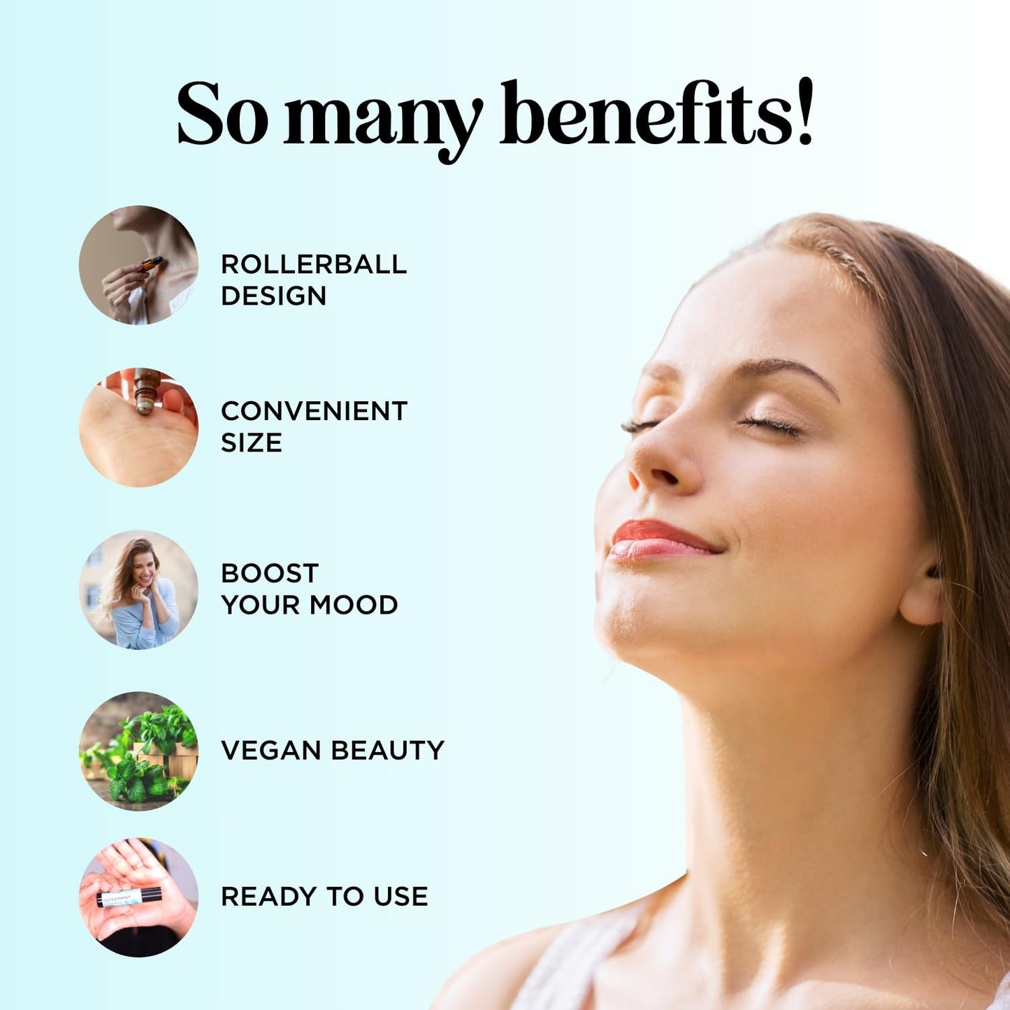 Peppermint Oil Roll on - Pure Peppermint Rollerball Essential Oil Aromatherapy Stick for Headaches - Natural Travel Essential and Pregnancy Must Have for Headaches Energy & Focus Support (1 Pack)