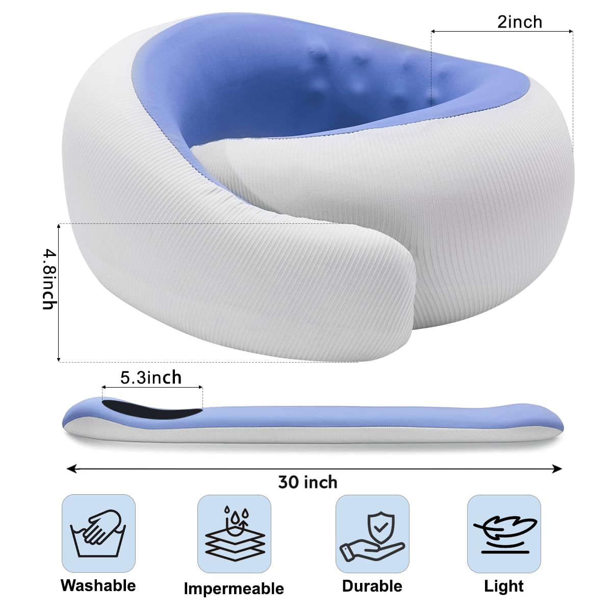 Travel Pillows for Airplanes,Memory Foam Neck Pillow for Traveling,Smooth & Cooling Fabric Plane Pillow for Long Flight,Ideal for Travels,Airplanes,Offices,Cars,Trains (Blue, Standard-Broad Fit)