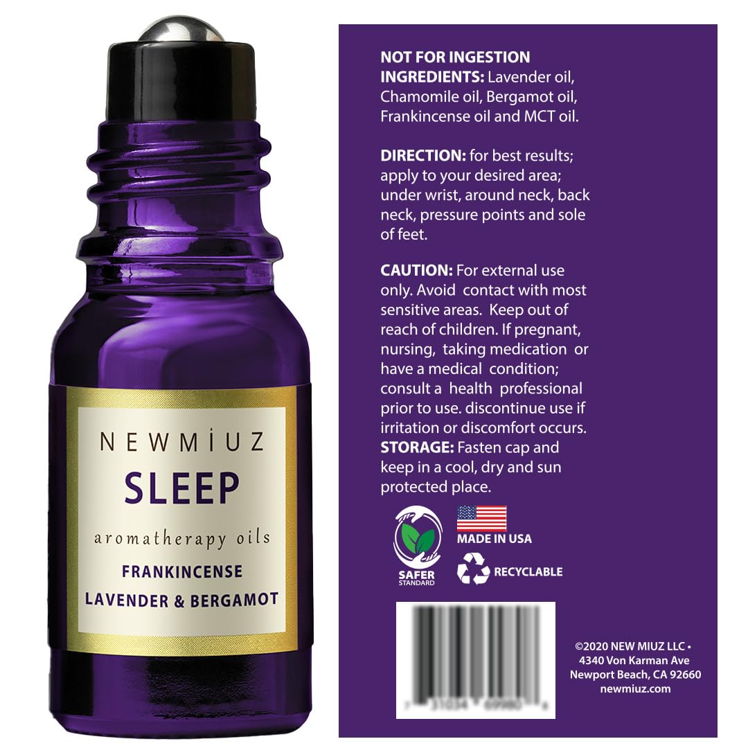 Sleep Well Roll On Essential Oil Anti Stress Calming Aromatherapy Stick Blend Lavender Bergamot Frankincense Destress Relaxation Stress Gift for Women
