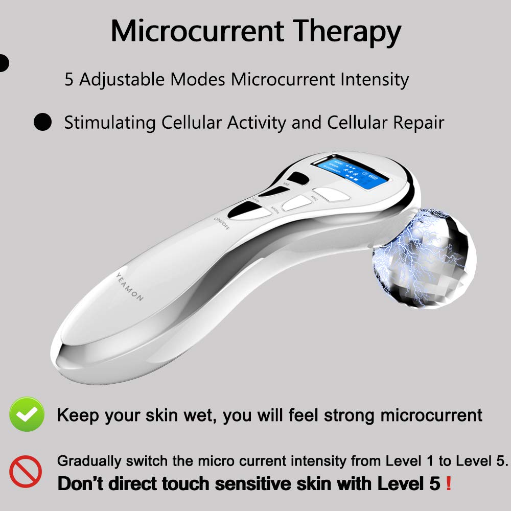 4D Microcurrent Face Massager Roller,Electric Rechargeable Face Lift Roller Arms Legs Massager for Anti Aging Wrinkles Facial Massage