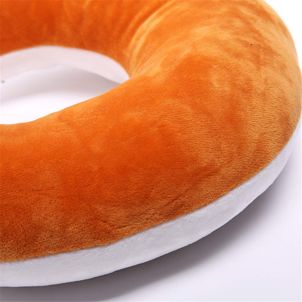 jidachuang Travel Pillows Planes Fox Animal U-Shaped Neck Pillow Plush Fur Warm Cartoon Comfortable Luggage Pillow for Airplanes Car Train (A-Brown)