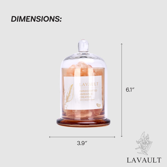 Lavault Natural Reed Diffuser Sets with Colored Fragrance Stones & Essential Oils - Long-Lasting Home Fragrance Diffuser in Decorative Glass Showcase - Reed Diffuser for Bathroom - Orange