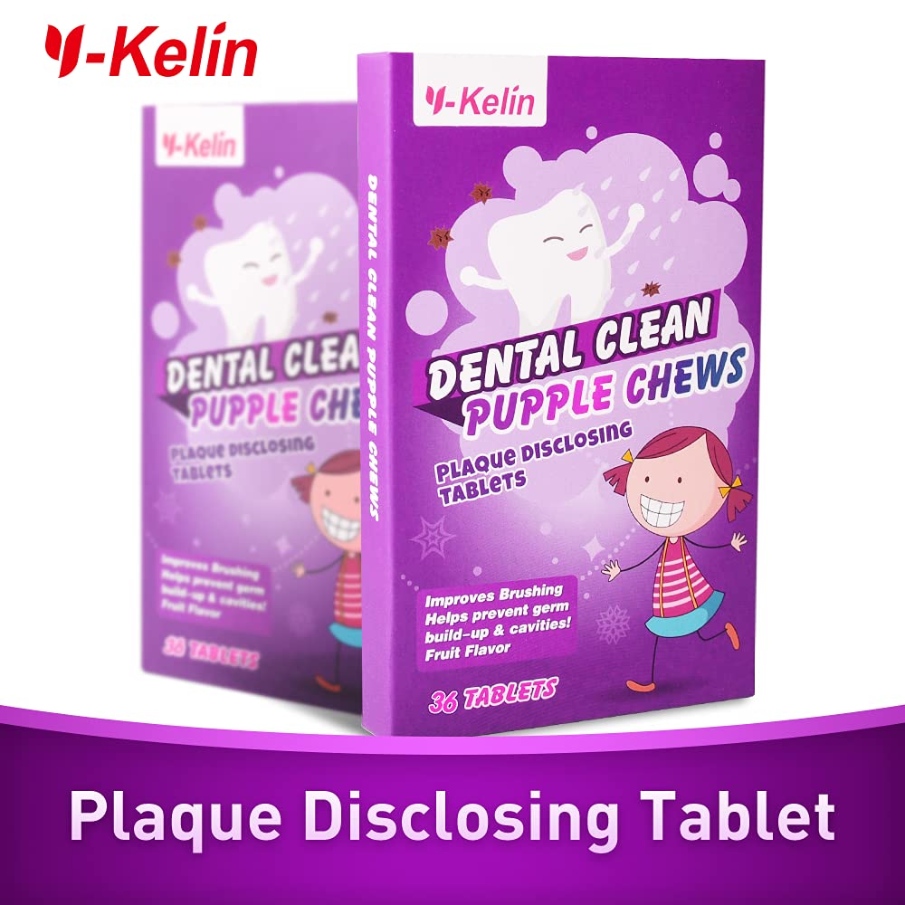 Dental Plaque Disclosing Tablets for Kids & Adults - Showing Plaque by Changing Color - Helps Teach Brushing Habits for Clean Teeth - 36 Count