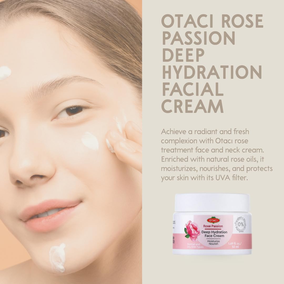 OTACI Rose-Infused Herbal Face Cream – Ultra-Nourishing Vegan Moisturizer for Deep Hydration, Smooth Texture & Radiant Glow (50 ml)