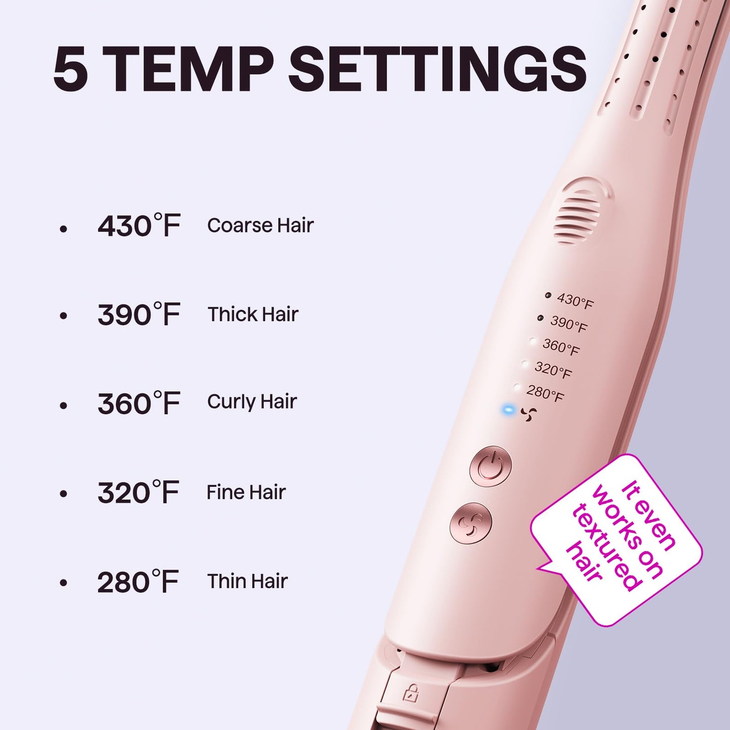 Wavytalk 0.65" Pencil Flat Iron, Cool Curl Pencil, Small Airflow Styler and Straightener for Short Hair, Pixie Cut and Edges, Curling Iron for Short Hair with 360º Cool Airflow for Long-Lasting Hold