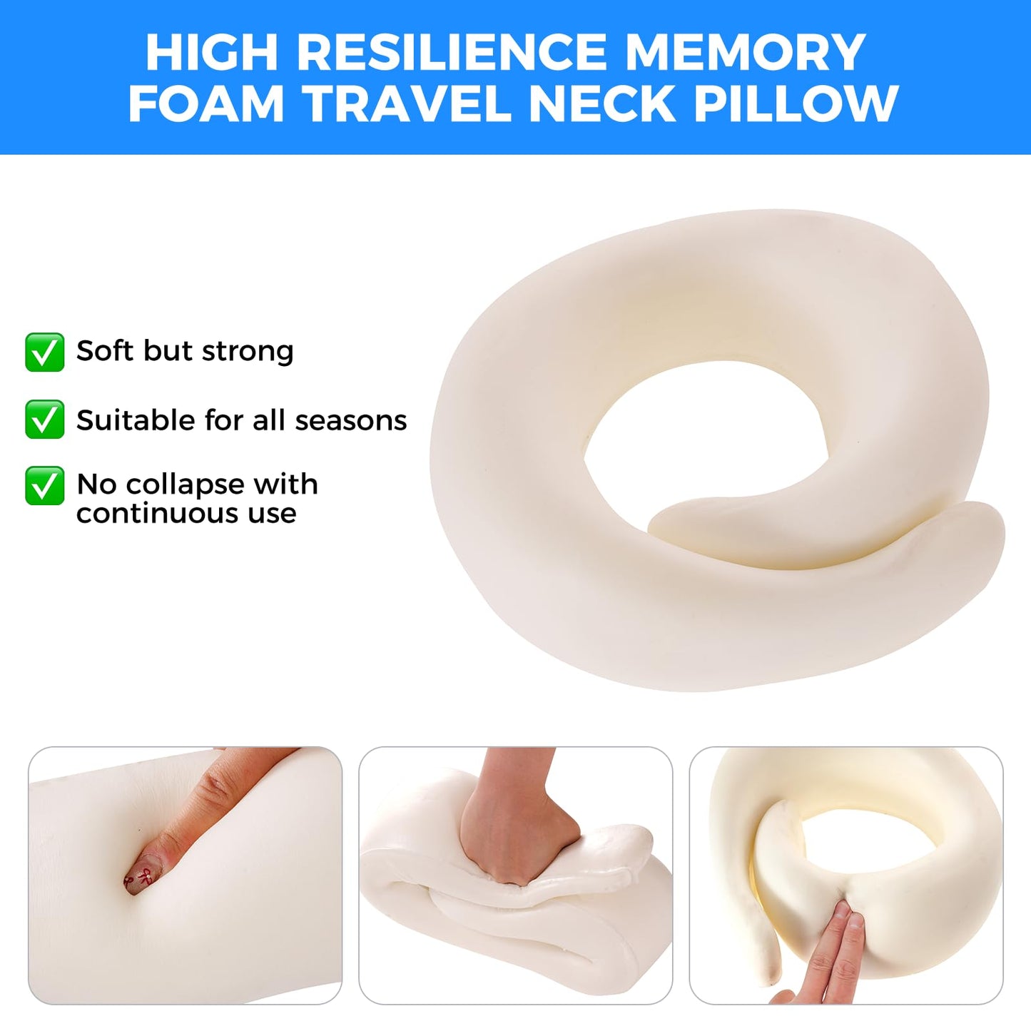 Tri-tra Travel Pillow,Travel Neck Pillows for Airplanes,Comfortable Breathable Cover,Memory Foam 360 Degree Support Stowable Pillows,Ideal Accessory for Sleeping Offices and Cars (Pink)