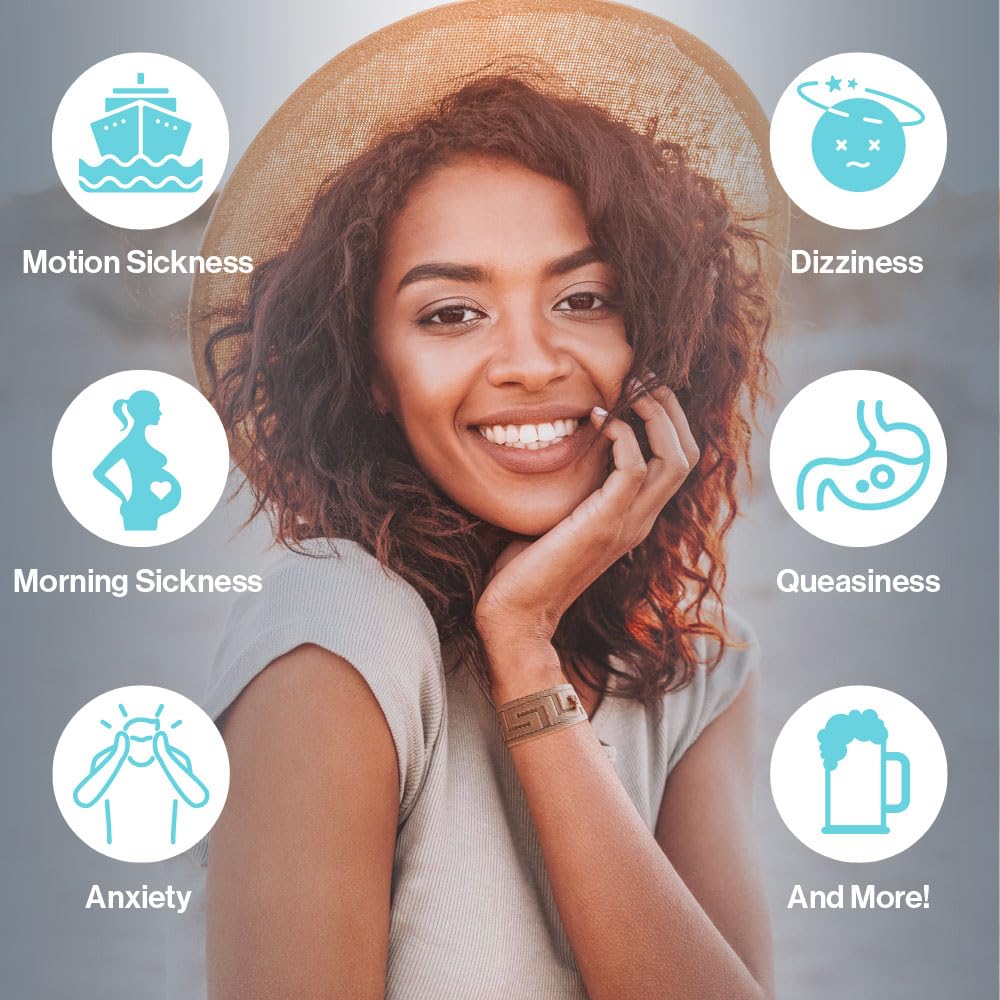 Blisslets Acupressure Relief Band - Ana Duo (Medium) - Motion Sickness Bands and Nausea Relief for Pregnant Women | Travel, Pregnancy, Cruise