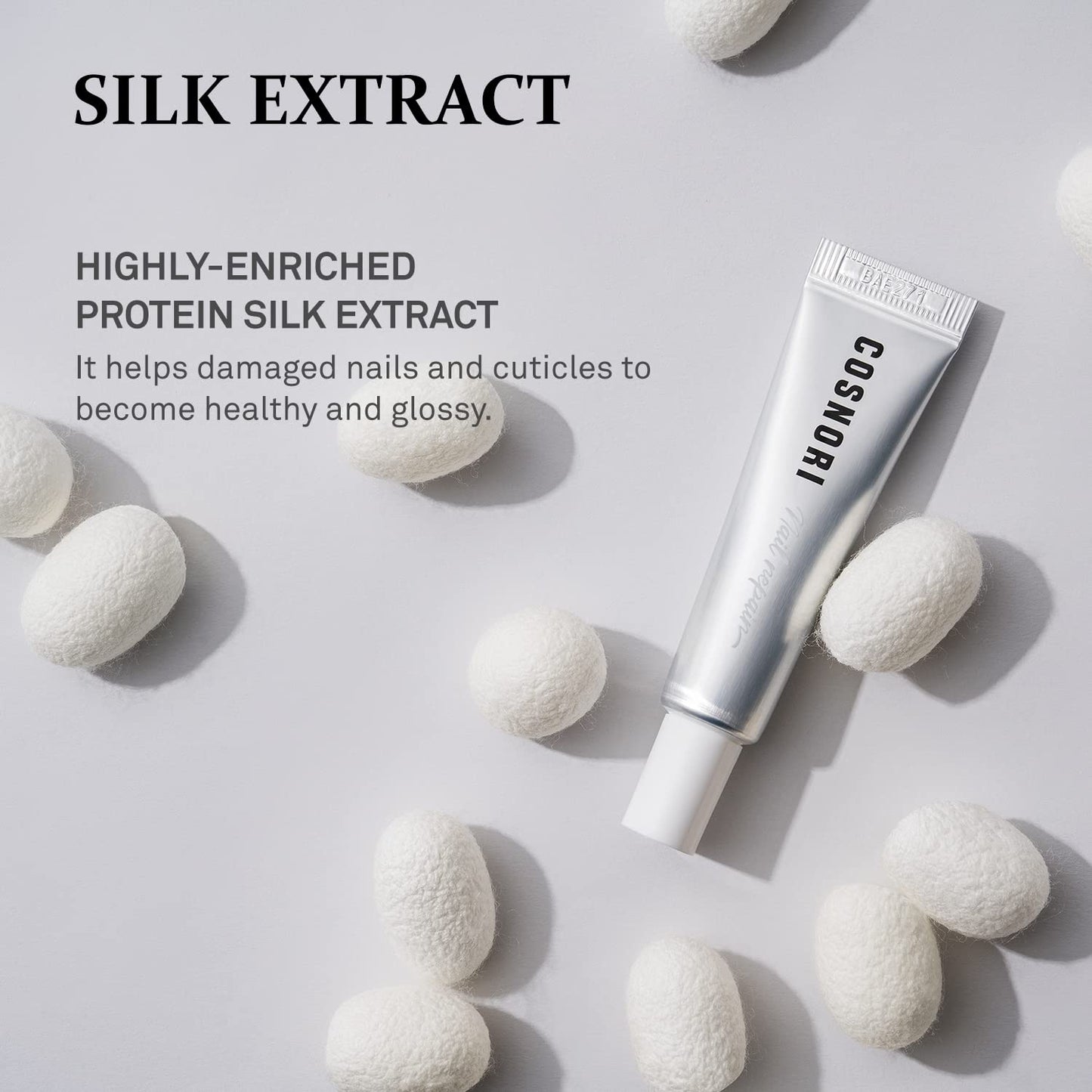 COSNORI Silk Repair Nail Cream - Intensive Nail & Cuticle Hydration with Silk-Fibroin - Non Oily Formula - For Dry & Damaged Nails - Gel Nail Recovery, 15ml (0.5 fl. oz.)