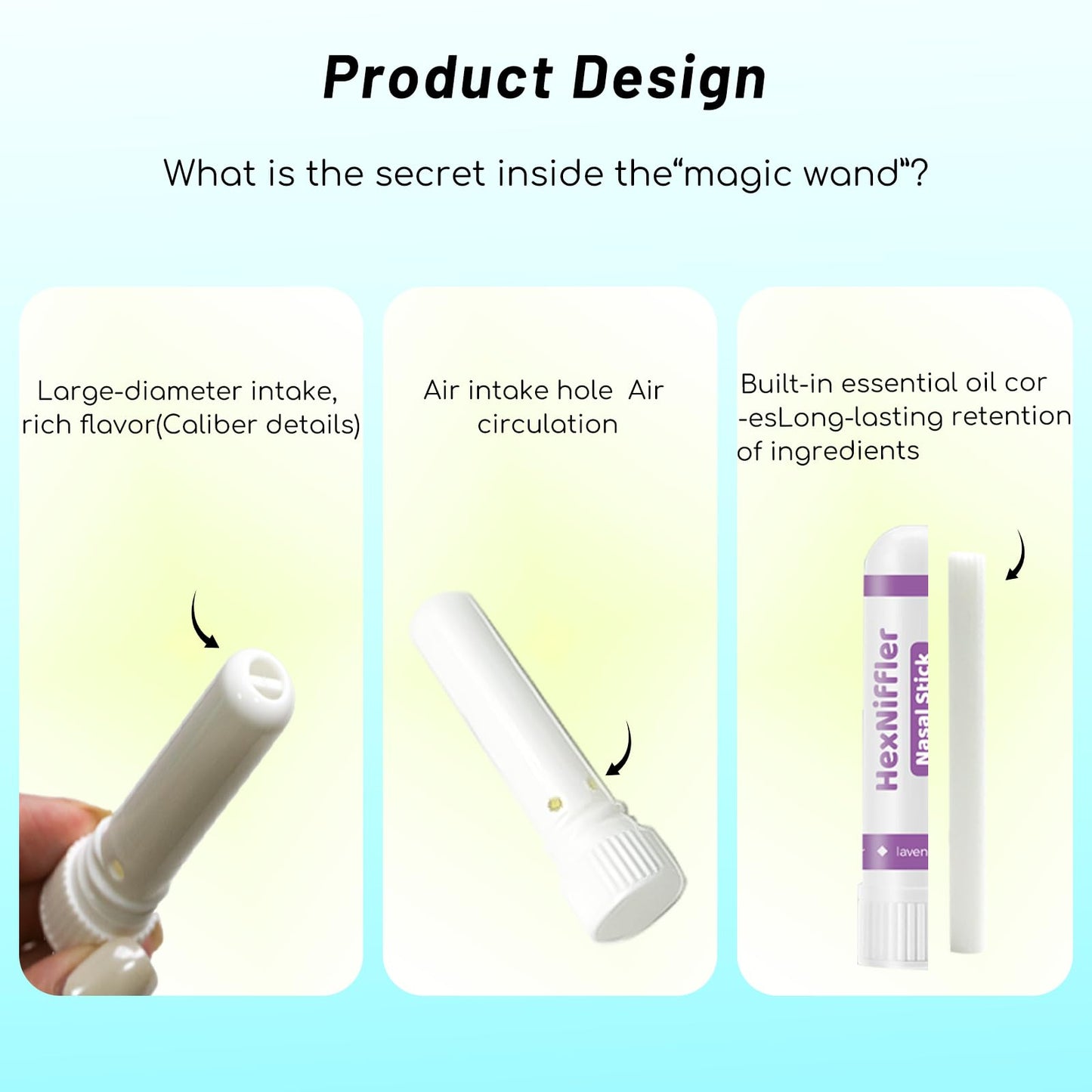 Nasal Stick, Essential Oil Vapor Inhaler, Natural Ingredients, Breathe Freely,Boosts Mood, On-The-Go Portable Nasal Inhaler for Adults, 4Pack(Mint, Lavender, Green Tea,Coffee) (4 Pack Variety)