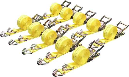 10 Pack 1.5" x15' Ratchet Strap 4400LB