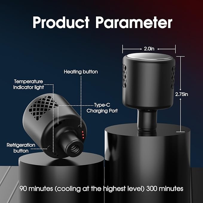 AERLANG Massage Gun with Heat and Cold,Deep Tissue Massage Gun, Back and Neck Massager for Pain Relief,Muscle Percussion Massager,Handheld Messager with 7Heads&Silent Birthday Gifts for him