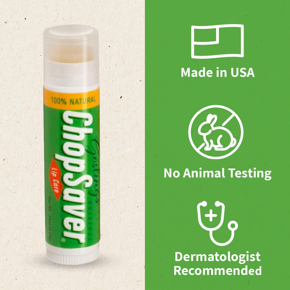 Gosling's Original ChopSaver Lip Care, All Natural Hydrating Lip Balm, Chapstick for Musicians and More, Effective Relief for Dry, Cracked Lips and Skin, Made in USA, 0.15 Oz (Pack of 6)