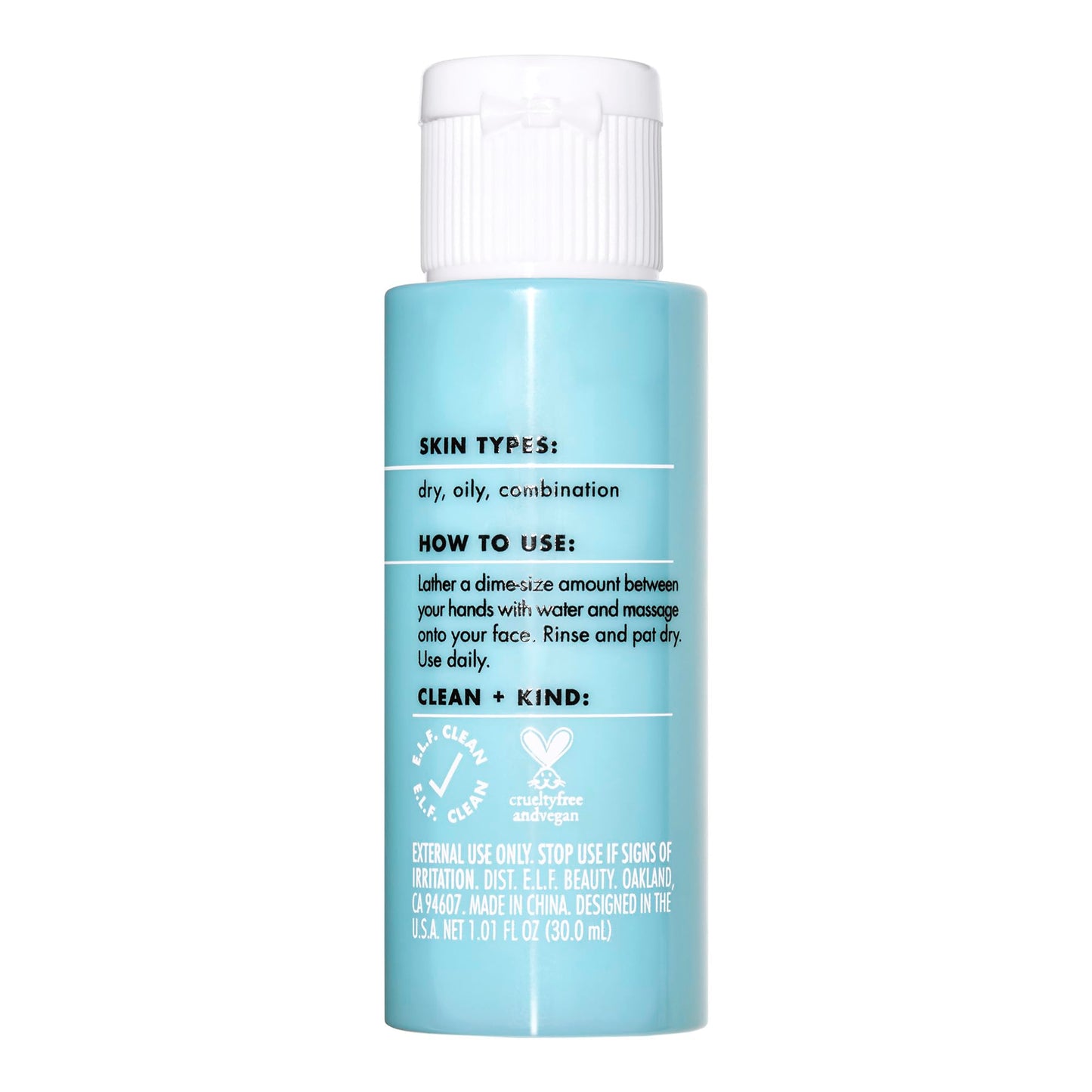 e.l.f. SKIN Holy Hydration! Daily Cleanser Mini, Face Cleanser For Washing Away Excess Oil, Impurities & Makeup, Made With Hyaluronic Acid, Vegan & Cruelty-Free