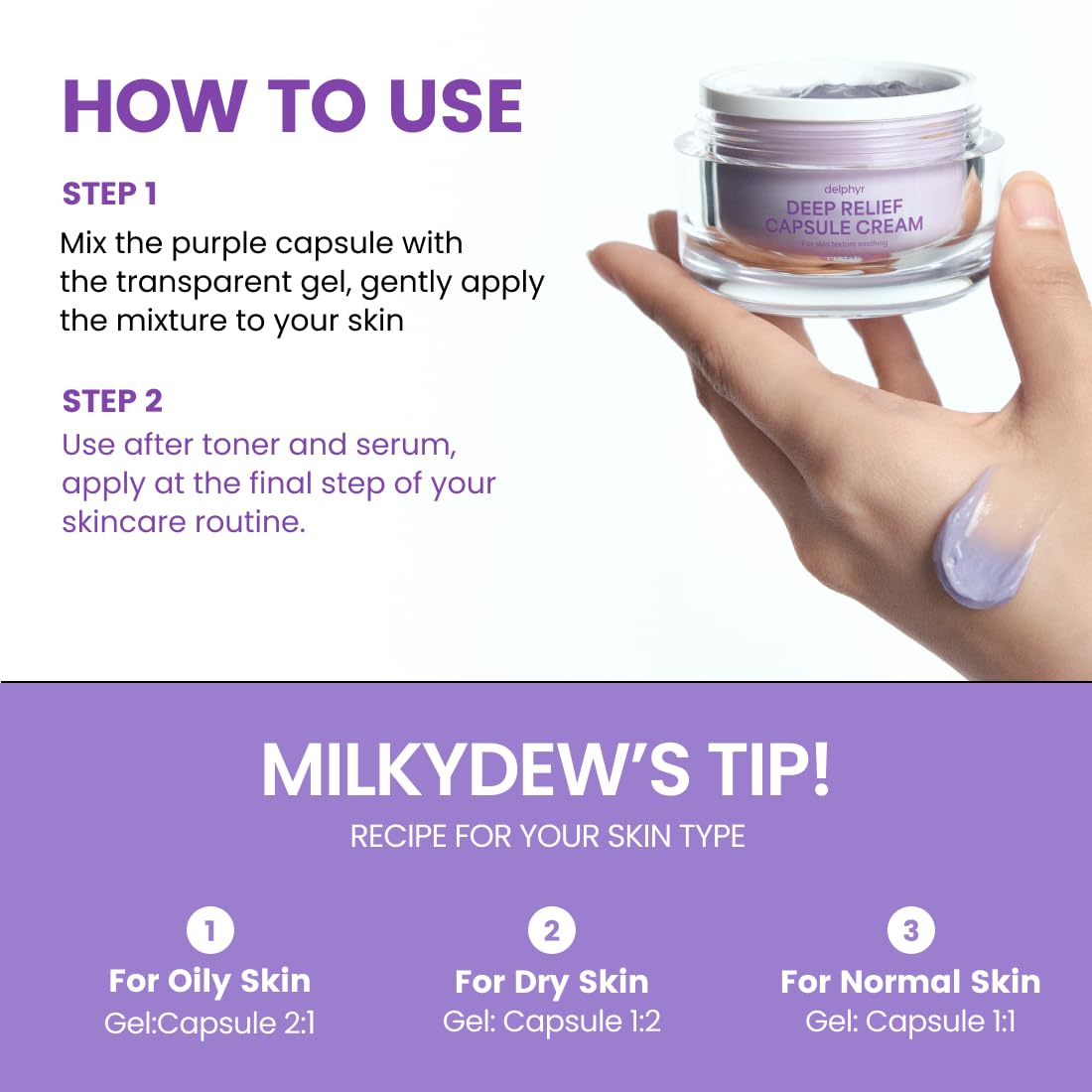 delphyr Deep Relief Capsule Cream – Bakuchiol, Niacinamide 5% & Ceramide – Soothing, Hydrating – All-Vegan, No Artificial Colors or Fragrances – Korean Skin Care