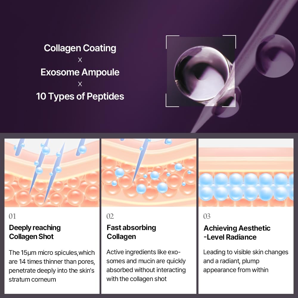 AROCELL Super Shot Coltra Ampoule - 7X Collagen Micro Shot Spicule 30ml/1.01 Fl Oz for Elasticity Hydrating Pore Wrinkle Care Skin Texture Anti-Aging Korean Skincare