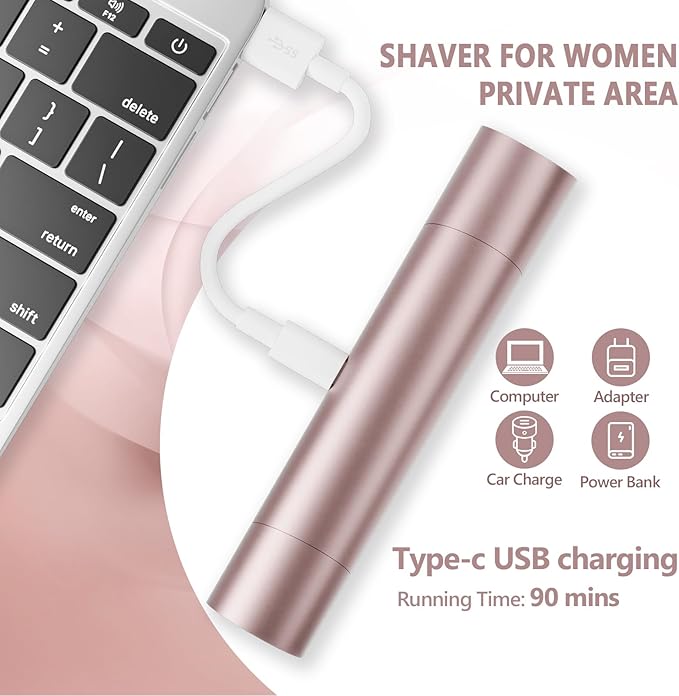 2 in 1 Womens Razors Shaver Bikini Tnimmer, Women Electric Razors for Shaving Underarms Leg Pubic Facial Hair Removal for Waterproof Wet and Dry IPX8