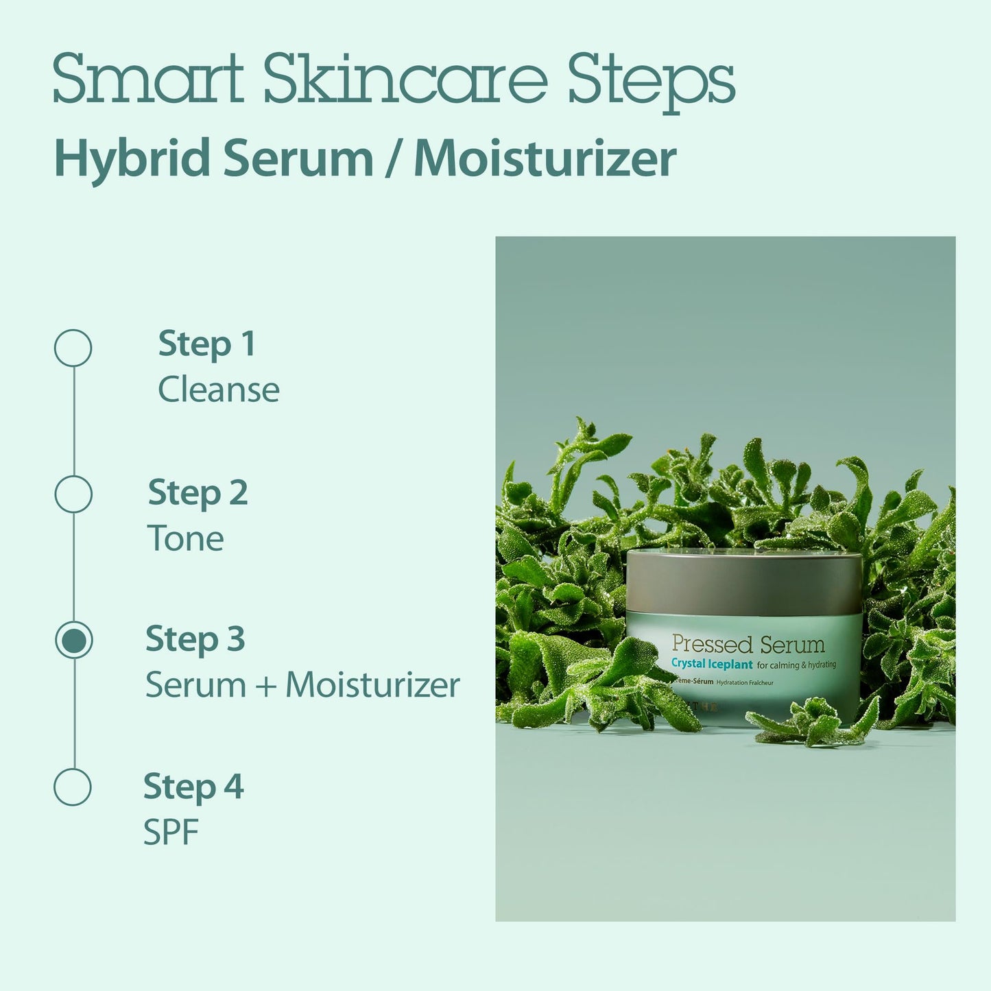 BLITHE Pressed Serum Crystal Iceplant Face Moisturizing Gel - Kbeauty Best Skin Cream for Dry Skin, Korean Serum for Combination Skin & Redness Relief, Face Moisturizer for Dry Skin Cream 0.91 Oz