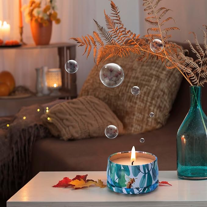 Hausware 3 Pack Scented Candles, 2.5 oz Aromatherapy Candles with Floral Scents,Soy Candles Set with 72H Burning Time,Ideal Gift for Women(Magnolia+Jasmine+Rose)