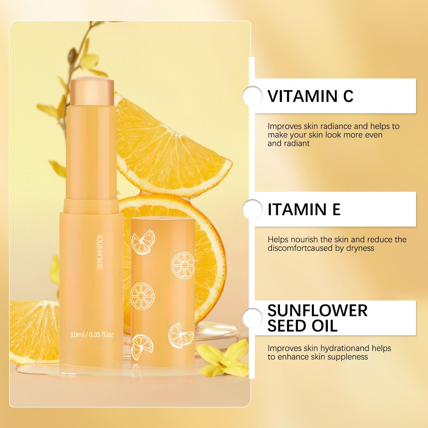 2PCS Serum Stick, Eye Stick, Vitamin C & Hydrating Balm For Face And Body, Multi Balm Stick, Smooth Fine Lines