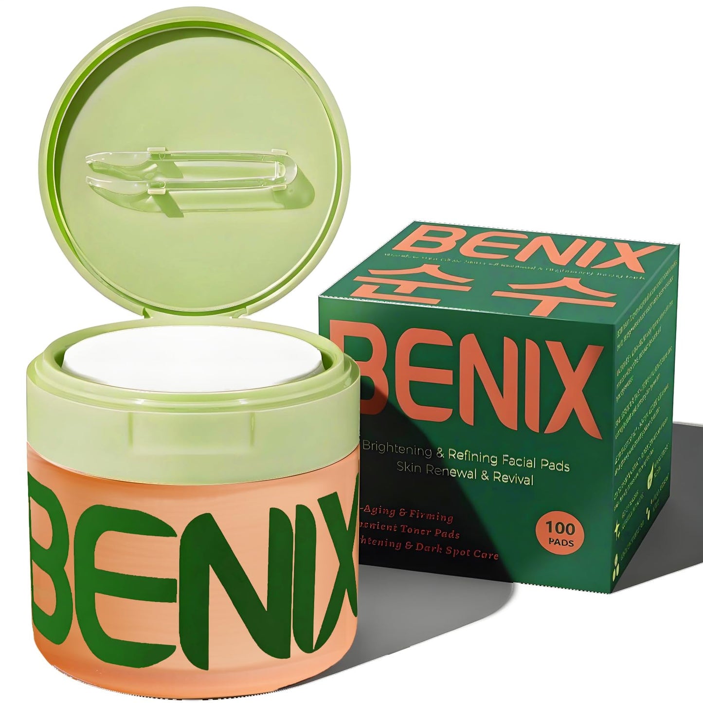 Korean Toner Pads (100 Count) – Hydrating & Anti-Aging for Dark Spots, Wrinkles & Uneven Skin – Infused with Snail Extract, CICA, Niacinamide & Peptides for a Clear, Radiant Complexion