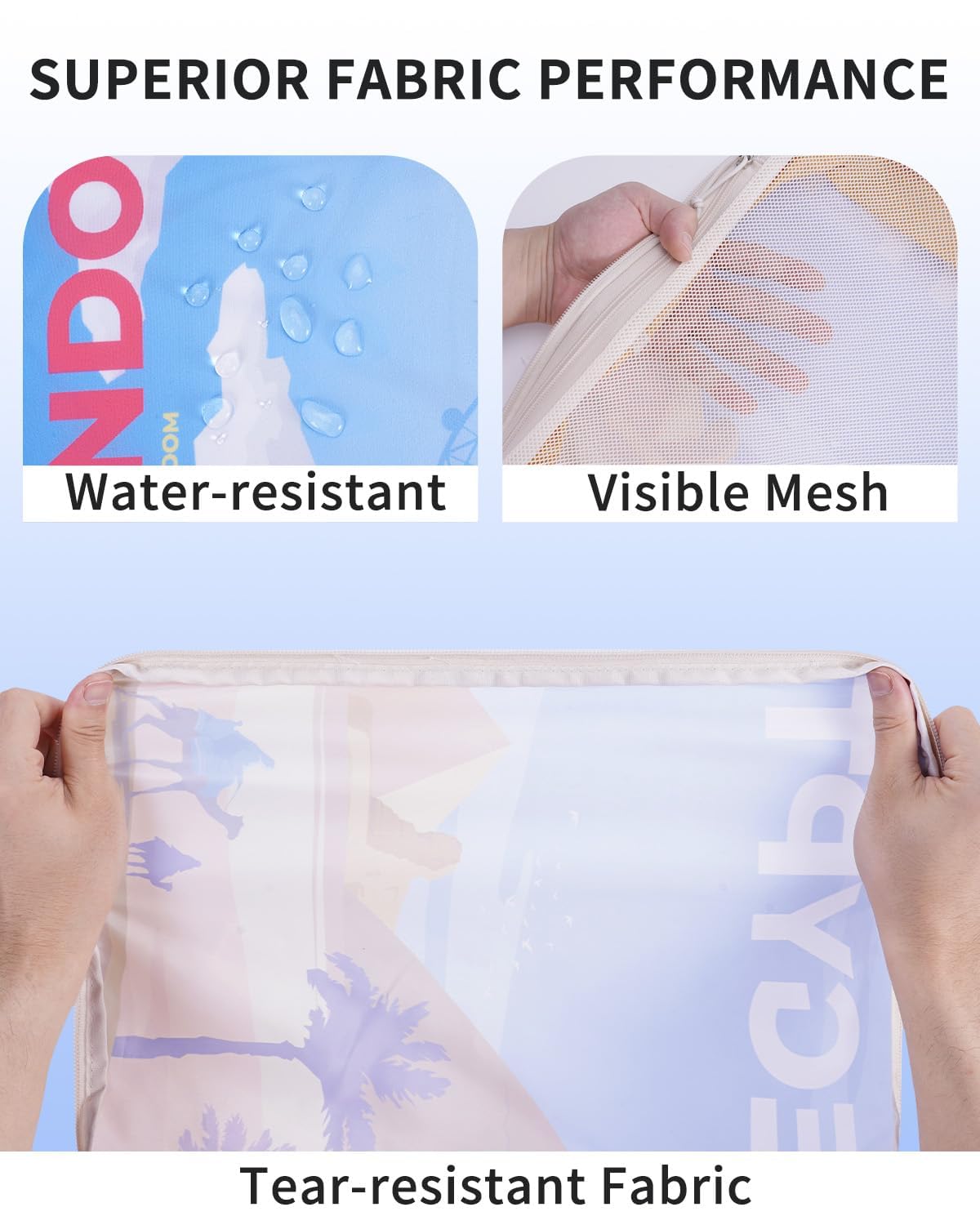 Ceneda 7 Set Compression Packing Cubes for Travel, Expandable Luggage Organizer with Shoe & Laundry Bags, Lightweight Suitcase Packing Cubes for Women & Family, Carry-On, Cruise, Vacation (City Print)