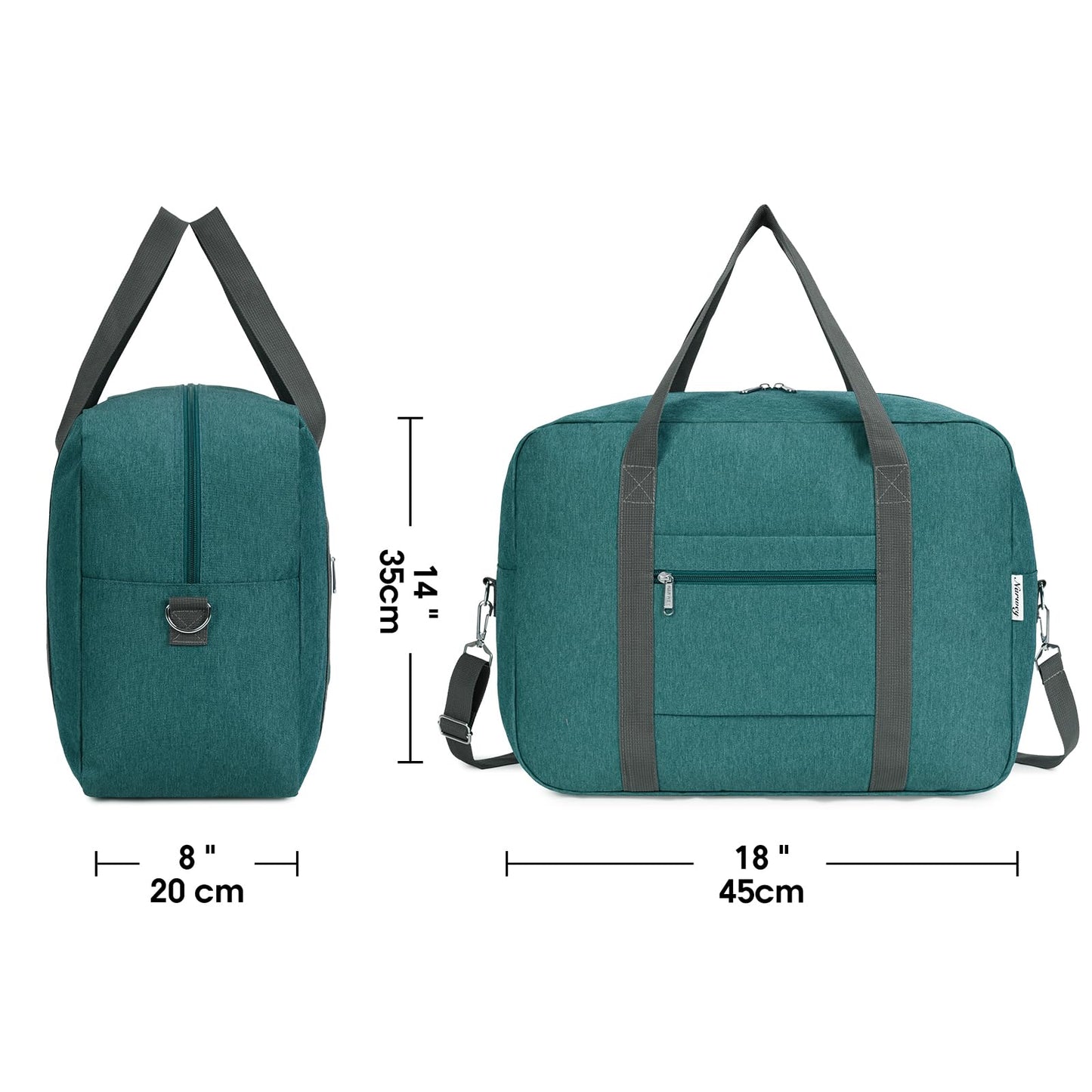 For Spirit Airlines Personal Item Bag 18x14x8 Foldable Travel Duffel Bag Tote Duffle Carry on Luggage for Women and Men 30L (Teal)