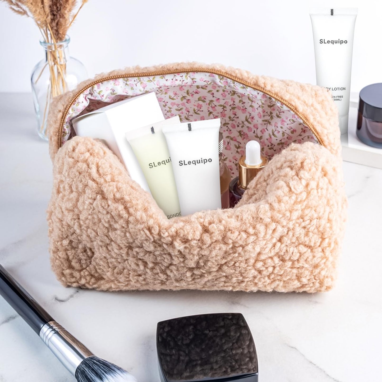 SLequipo 5-IN-1 Hotel Soaps and Toiletries Bulk Set, Hotel Toiletries (100Pcs) 5-Piece Set: 20 Bar Soap 0.5oz, 20 Shampoo, 20 Body Wash, 20 Body Lotion, 20 Conditioner - Mini Guest Toiletries Bulk