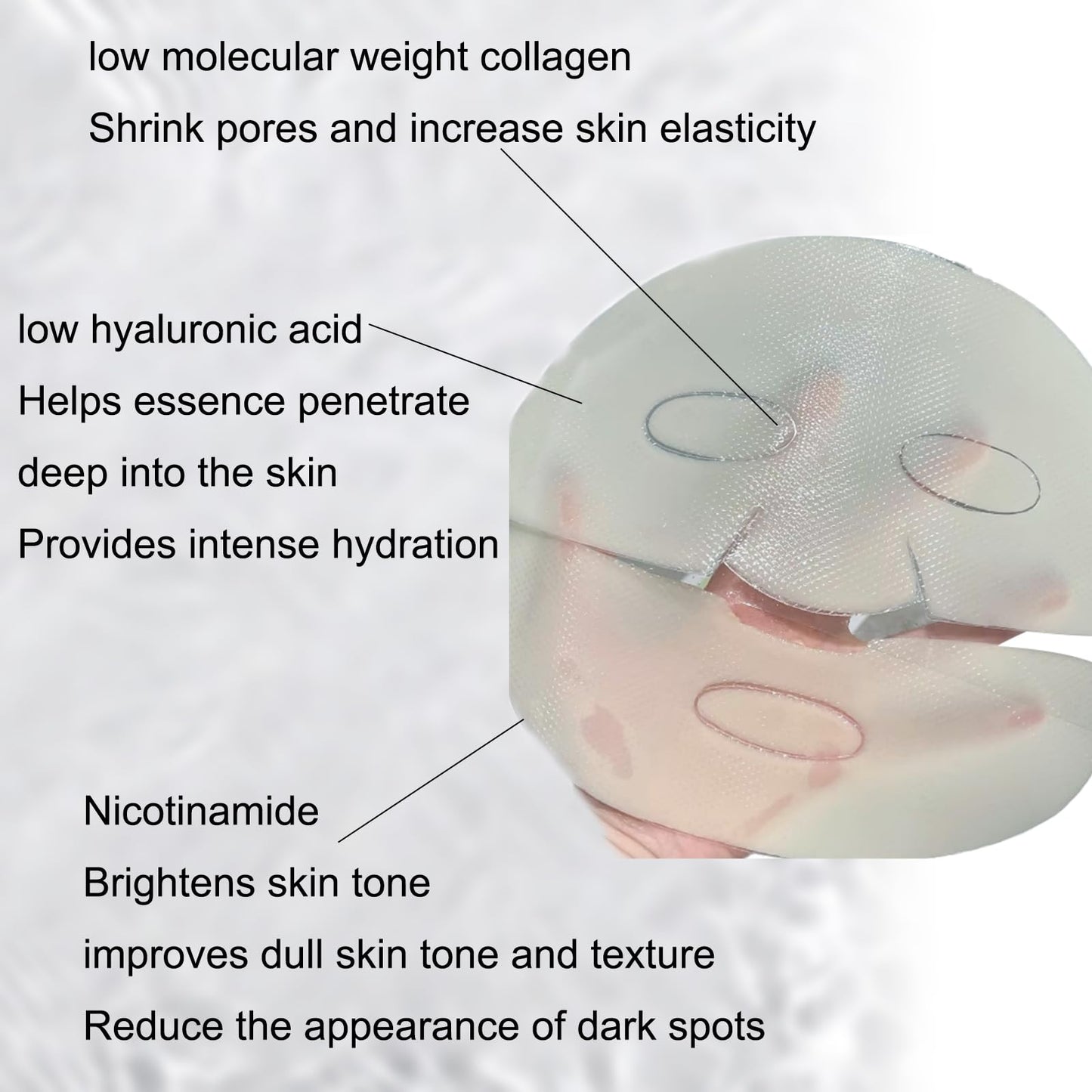 SOYUB Collagen Face Mask - Hydrating Overnight Collagen Face Mask Deep Collagen Anti Wrinkle Lifting Mask - Pure Collagen Films for Improve Elasticity Firming And Moisturizing (4 pcs/1 Box)